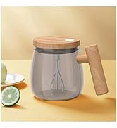 FOXNSK Self Stirring Mug, 400ML Electric Mixing Cup Self Stirring Coffee Mug High Borosilicate Gl...
