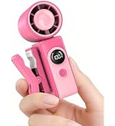 Portable Clip-On Mini Fan, Hands-Free, Turbo Personal Handheld Fans Rechargeable w/ 4 Wind &amp; LED ...