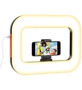 PIOENIMAGE Rechargeable Portable Ring Light for Phone, LED Smartphone Light, Phone Video Stabiliz...