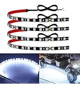 Car Led Strip Lights 12" Connectable White Led Light Strips for Cars Motorcycle Golf Cart Boat Ma...