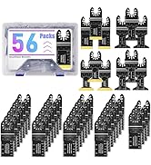 Adust 56Pcs Titanium Oscillating Multitool Blades, Universal Titanium Multitool Blades for Wood P...