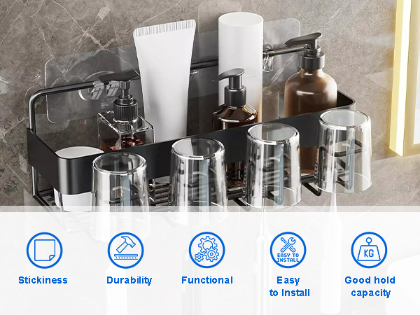 Adhesive shower caddy: sticky, durable, easy to install