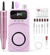 Lucidora Professional 40000RPM Electric Nail Drill – Cordless Rechargeable Nail File with UV Nail...