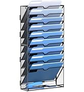 DALTACK Wall File Holder 10 Tier Hanging Wall File Organizer, for Papers Mails Folders Clipboard ...