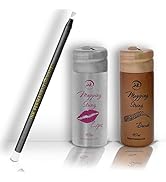 Pink and Brown Brow Mapping String [2 X 130 Ft Bottles - 80m] and White Eyebrow Pencil for Lips &amp;...
