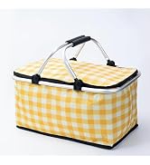 Insulated Picnic Basket Cooler Bag with Leak-Proof Liner, 26L Large Capacity for 12 Adults, Picni...
