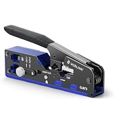 VCELINK RJ45 Crimp Tool, All-In-One CAT7/6A Crimper, Adjustable Knob, Blue | Compatible with RJ45...