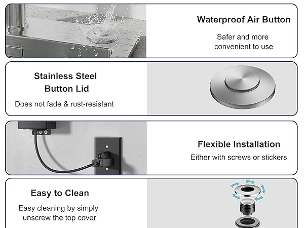 push button garbage disposal switch