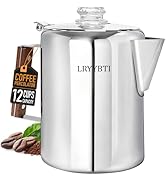 LRYYBTI Percolator Coffee Pot Stainless Steel Camping Coffee Pot-NO Aluminum or Plastic Coffee Pe...