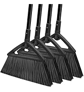 SZJYHQY 4PCS Heavy Duty Broom, Restaurant Angle Broom with Long Pole, Brooms for Sweeeping Indoor...