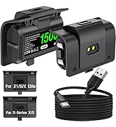Rechargeable Controller Battery Pack - 2X1500mAH (=3600mWH) Xbox Battery Pack &amp; 4 Battery Covers ...