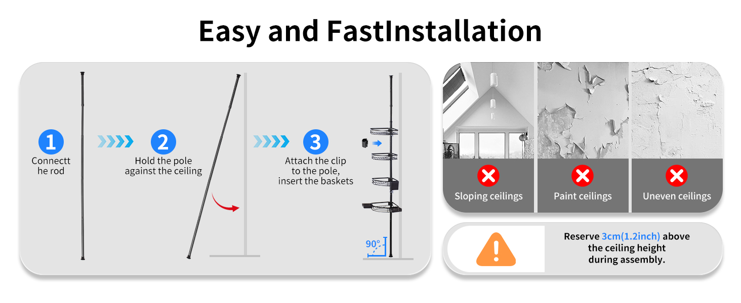 Floor to Ceiling Shower Organizer