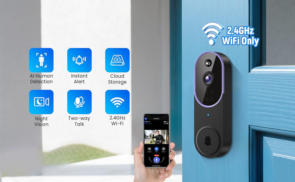 1080p Wireless WiFi Video Doorbell Camera