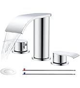 Ultimate Unicorn 8 inch Bathroom Faucet Chrome, Waterfall Bathroom Sink Faucet with Metal Pop-up ...