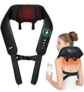 Joyset Neck and Shoulder Massager with Heat, Cordless Shiatsu Neck and Back Massager for Pain Rel...