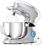 COSTWAY Stand Mixer, 660W Electric Kitchen Food Mixer with 6-Speed Control, 6.3-Quart Stainless S...