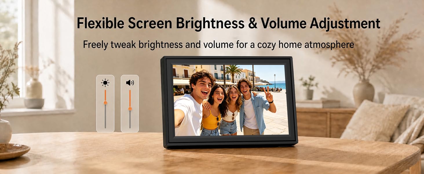 Adjustable brightness and volume by oneself