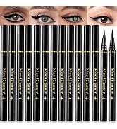 MooGlamor 12 Pcs Black Liquid Eyeliner Pencil Set with High-Pigmented and Smooth Ultra-Fine Eye L...
