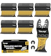TOLESA 50PCS Japanese Teeth Oscillating Saw Blades Wood, CR-V Oscillating Tool Blade Wood, Arc Ed...