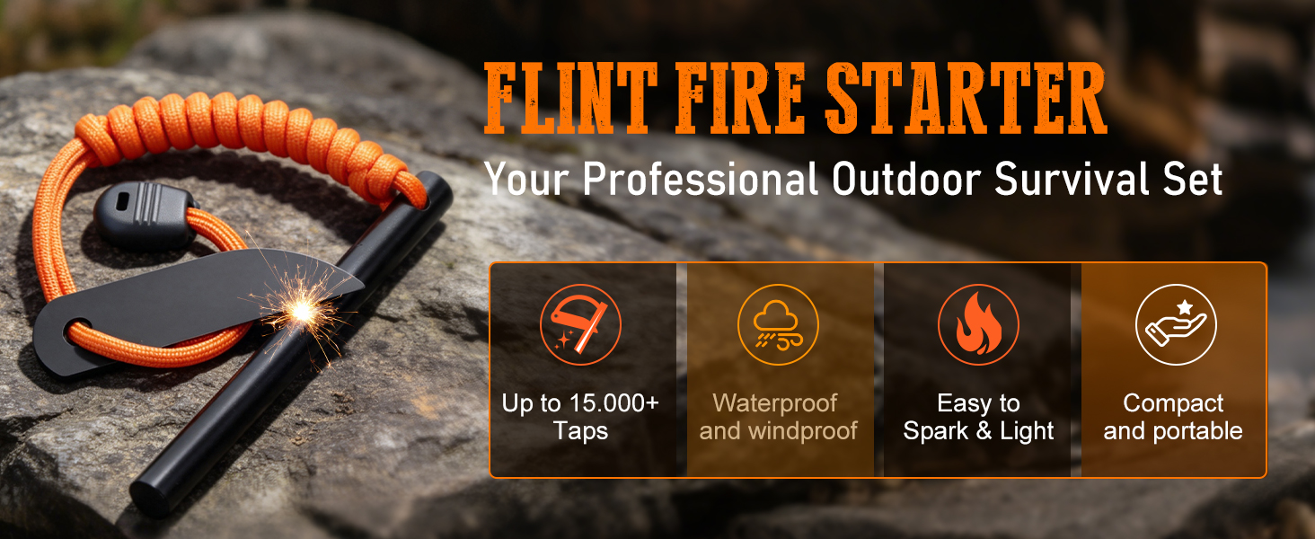 Premium ferro rod fire starter for camping gear and survival kit