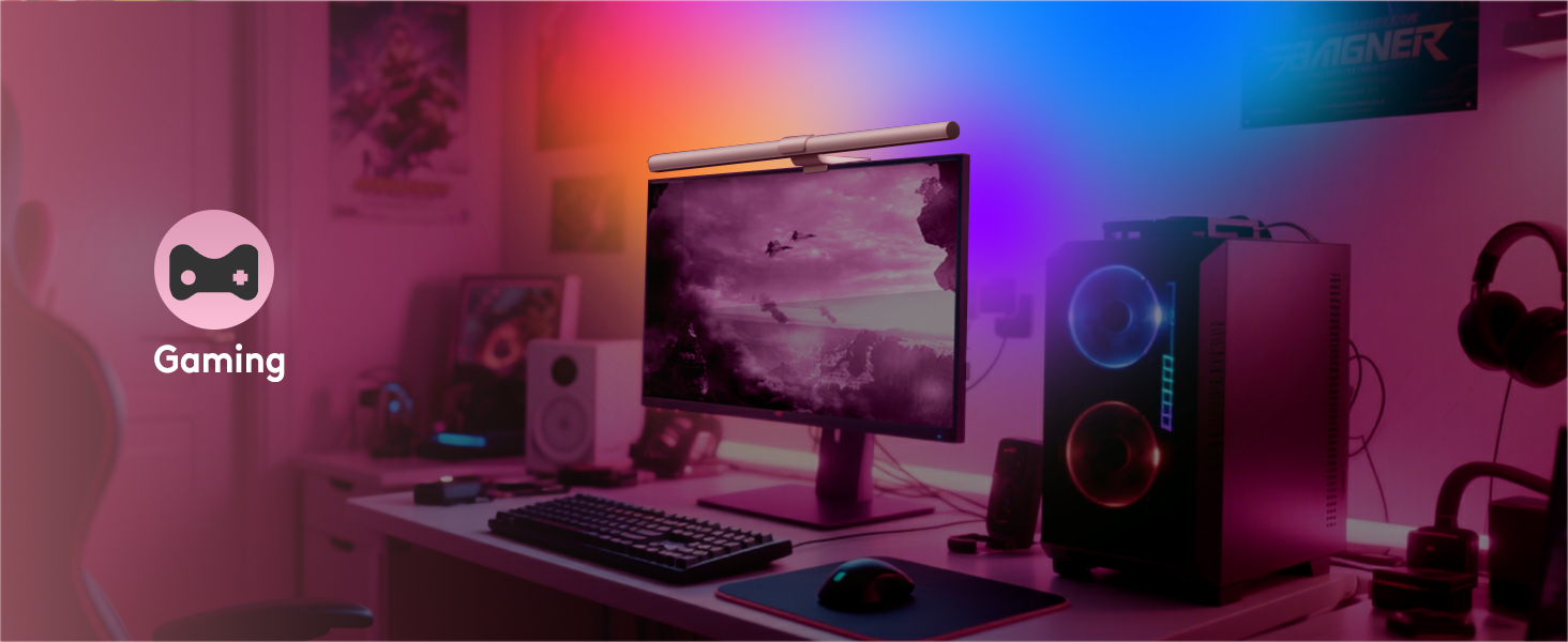 monitor light bar with backlight