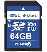 LinkMore SD Card 64GB Compatible with Camera, PC, UHS-I, U3, V30, Class 10, Read Speed Up to 100 ...
