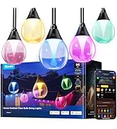 Govee Outdoor Clear Bulb String Lights, 96ft RGBWIC Outdoor String Lights with 30 Dimmable Warm W...