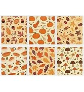 AnyDesign 6 Pcs Fall Swedish Dishcloths Autumn Leaves Pumpkin Cake Kitchen Dish Towels Reusable W...