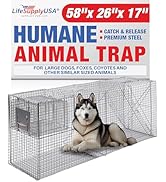 Heavy Duty Catch Release X-Large Live Humane Animal Cage Trap Small Bait Cage Included for Foxes ...