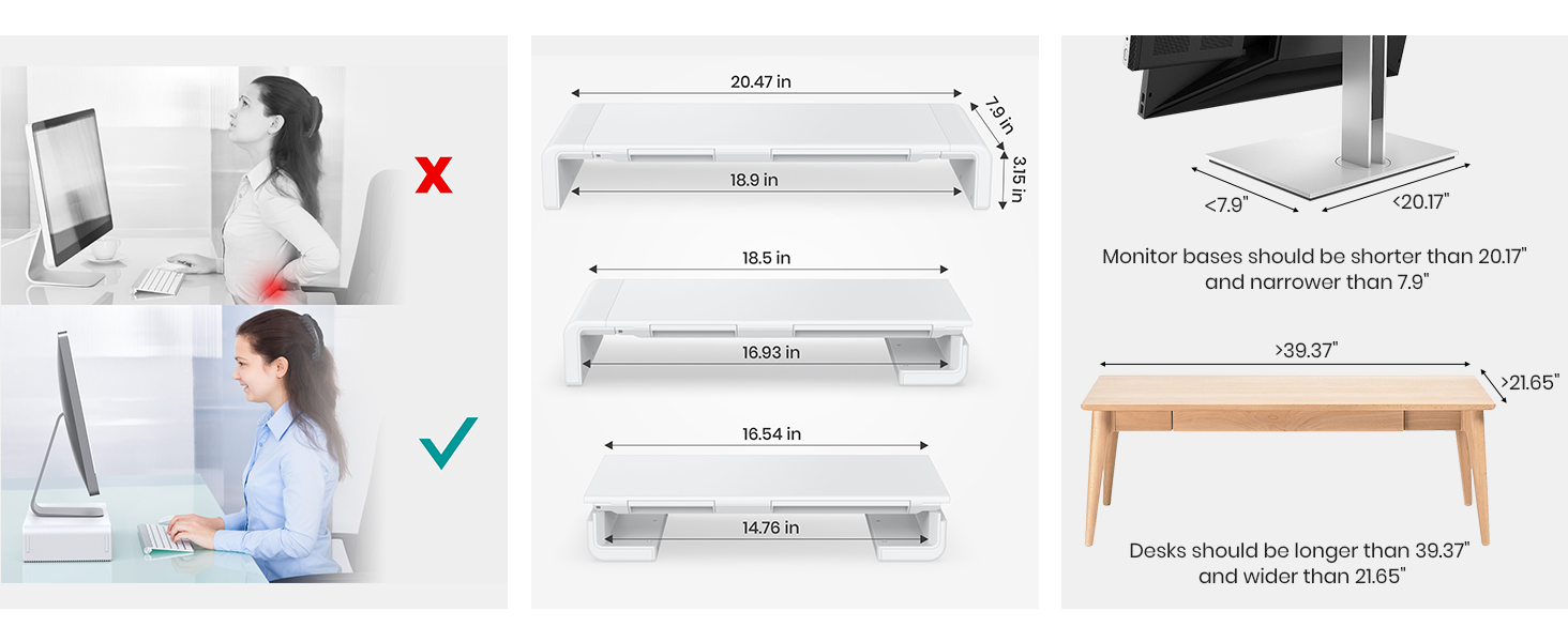 Ergonomic Monitor Riser for Desk