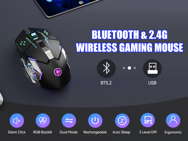 wireless bluetooth gaming mouse