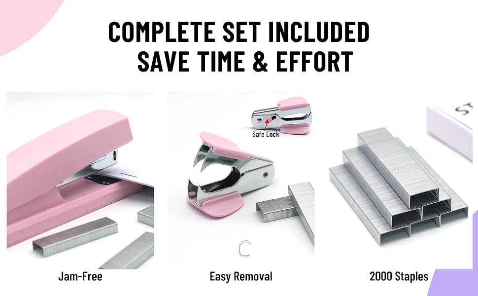 Pink desk accessories Pink office stapler