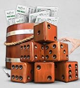 Yardzee, Farkle &amp; 20+ Giant Dice Games (All Weather) Yard Dice with Wooden Bucket, ...