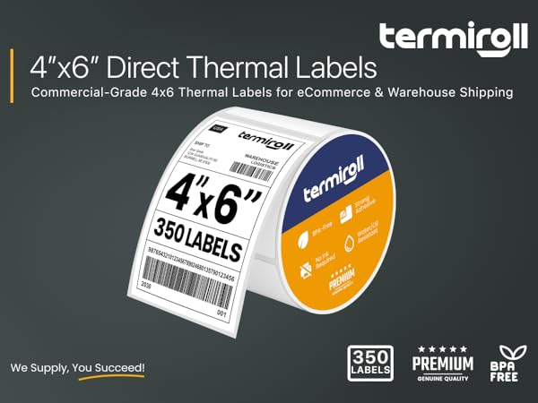 4”x6” Direct Thermal Labels - 350 Labels / Roll by Termiroll