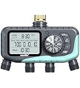 RAINPOINT Sprinkler Timer 4 Zone, Water Timer for Garden Hose, for Soaker Hose with Rain Delay/Ma...
