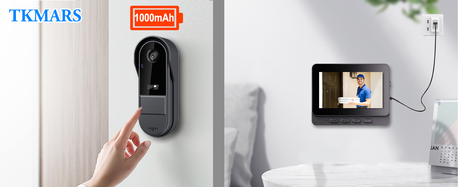 timbre con camara para puerta inalambrico video doorbell wireless no subscription intercom