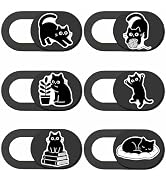 PRESSINART 6Pcs 6 Styles Cat Camera Cover Slide Cute Privacy Guard Accessories, 0.04 Inch Ultra T...