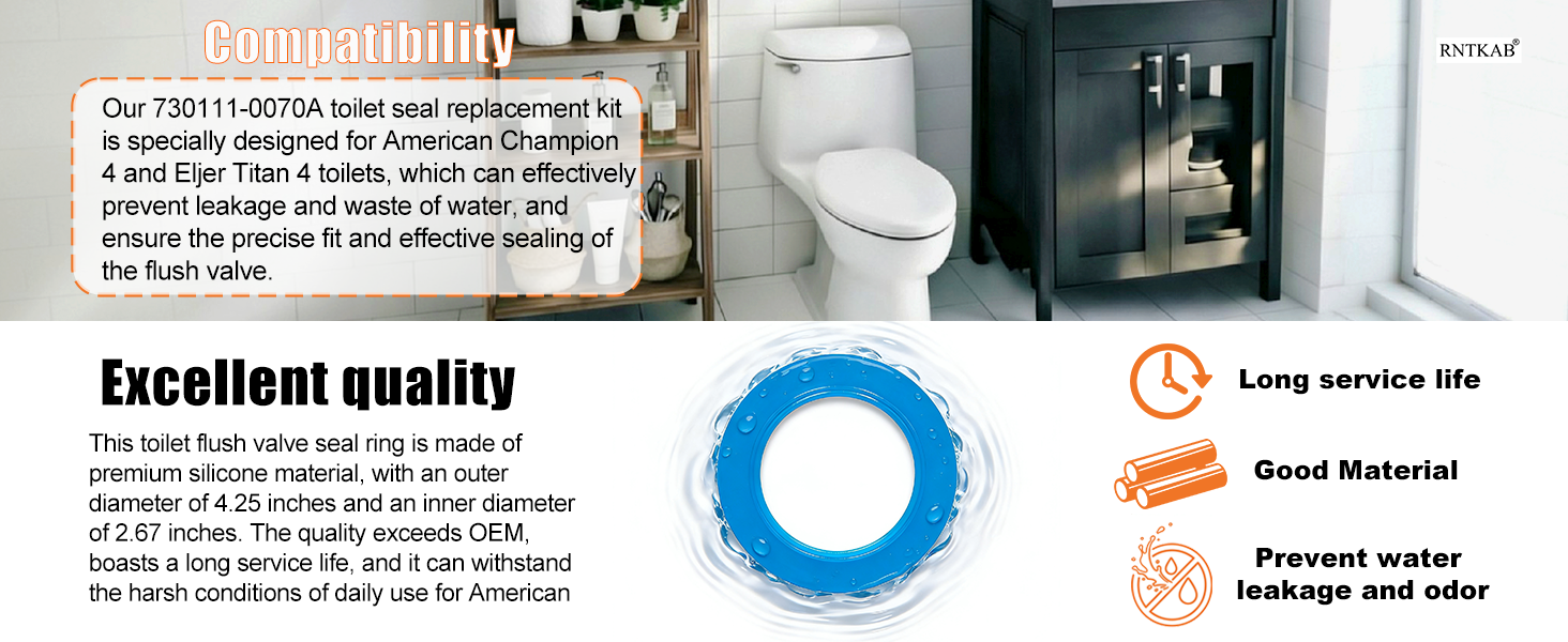 Flush Valve Seal for American Standard ang Eljer Toilets, 7301111-0070A Toilet Parts Replacement