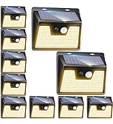 Peasur Solar Outdoor Lights [10 Pack/140LED], 3000K Warm Light Motion Sensor Outdoor Lights, Sola...