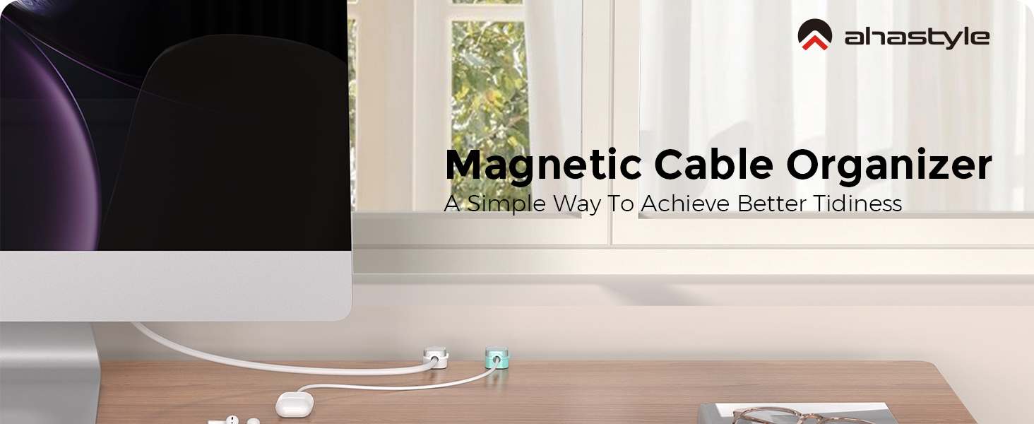 Magnetic Cable Organizer [1s Lock] Cord Cable Holders Clips Strong Adhesive Cable Cord Keeper