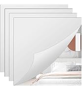 QEEYON 12"x12" Acrylic Mirror Sheets, 4Pcs Frameless Mirror Tiles Square Self Adhesive Mirror Sti...