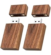 2 Pack 64GB Wood USB 3.0 Flash Drive TATMOHIK Walnut Wood Memory Stick 64 GB, Thumb Drive, USB Dr...