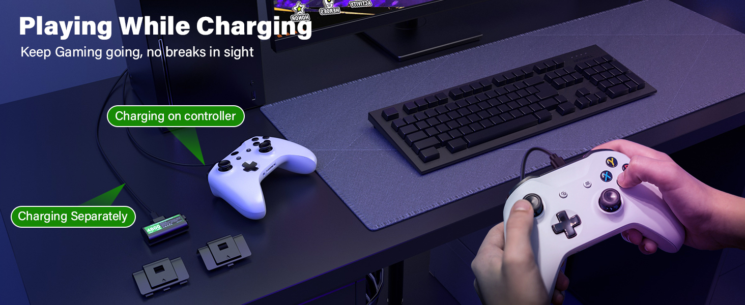 Xbox battery packs rechargeable battery for xbox one series s x controllers
