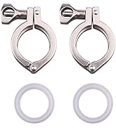 DERNORD Tri-clamp Stainless Steel 304 Single Pin Heavy Duty Tri Clamp with Wing Nut for Ferrule T...