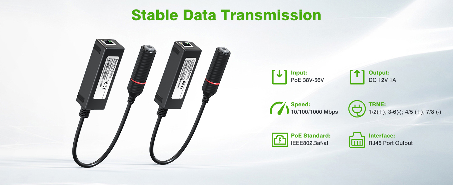 gigabit ethernet PoE splitter can avoid the damage caused by excessive PoE voltage