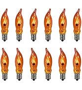 Goothy Orange C18 Flicker Flame String Light Bulbs-1 Watt/120 Volts/ E12 Base(12 Pack)