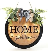 HOMCDALY Welcome Sign for Front Door, Door Wreaths for Front Door Outside, Farmhouse Welcome Wood...