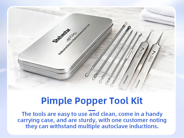 Professional Pimple Extractor Tool Kit for Blackheads, Comdone, Acne, Zit, and Whiteheads