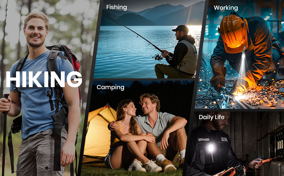 Flashlight suitable for hiking, fishing, work, camping, and everyday use