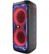 Naxa Electronics NDS-4505 Portable Dual 4? Bluetooth Party Speaker with Multi-Color Blaze-8 Rhyth...